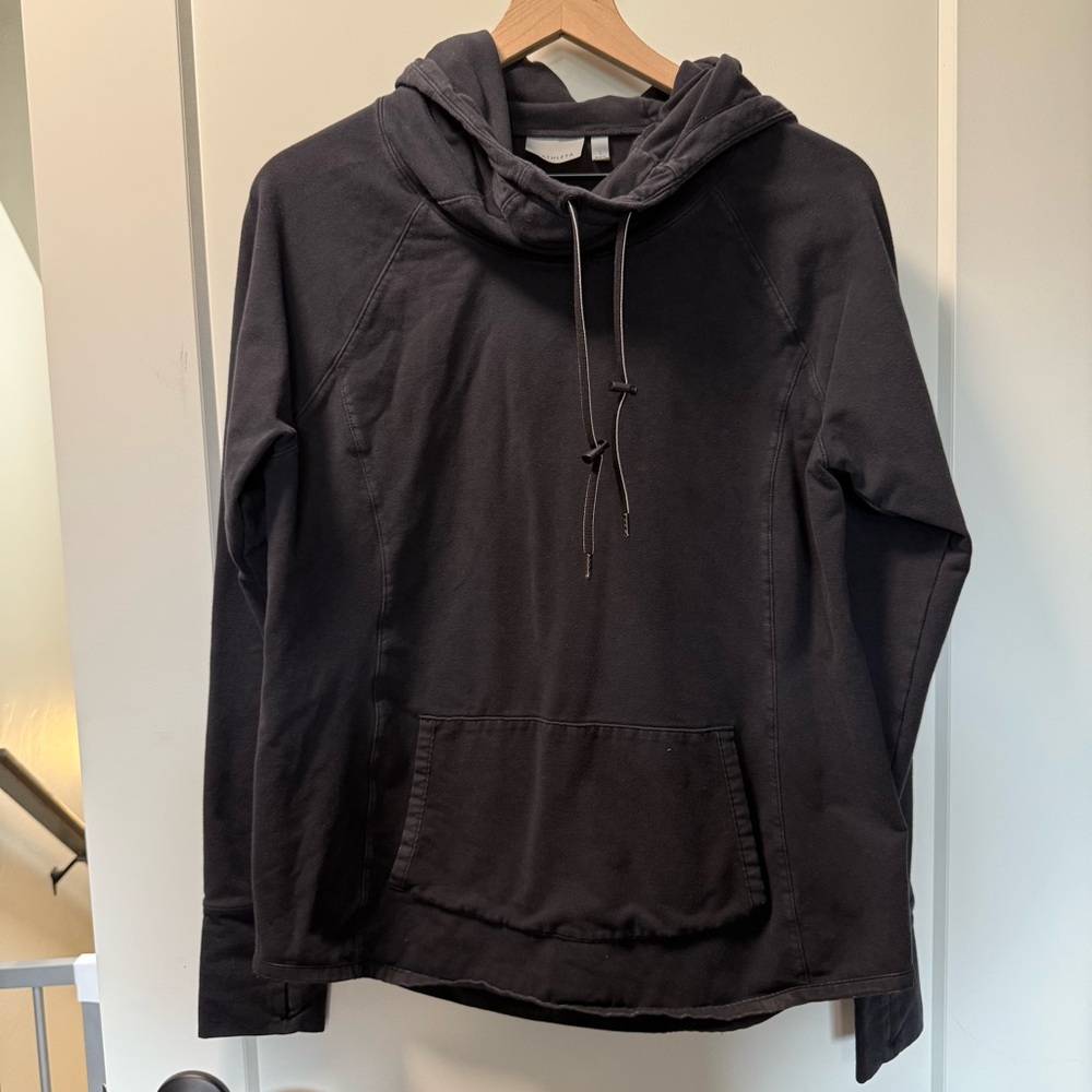 Athleta Cowl Neck‎ Black Stretch Sweatshirt Hoodie Athleisure Casual Neutral L